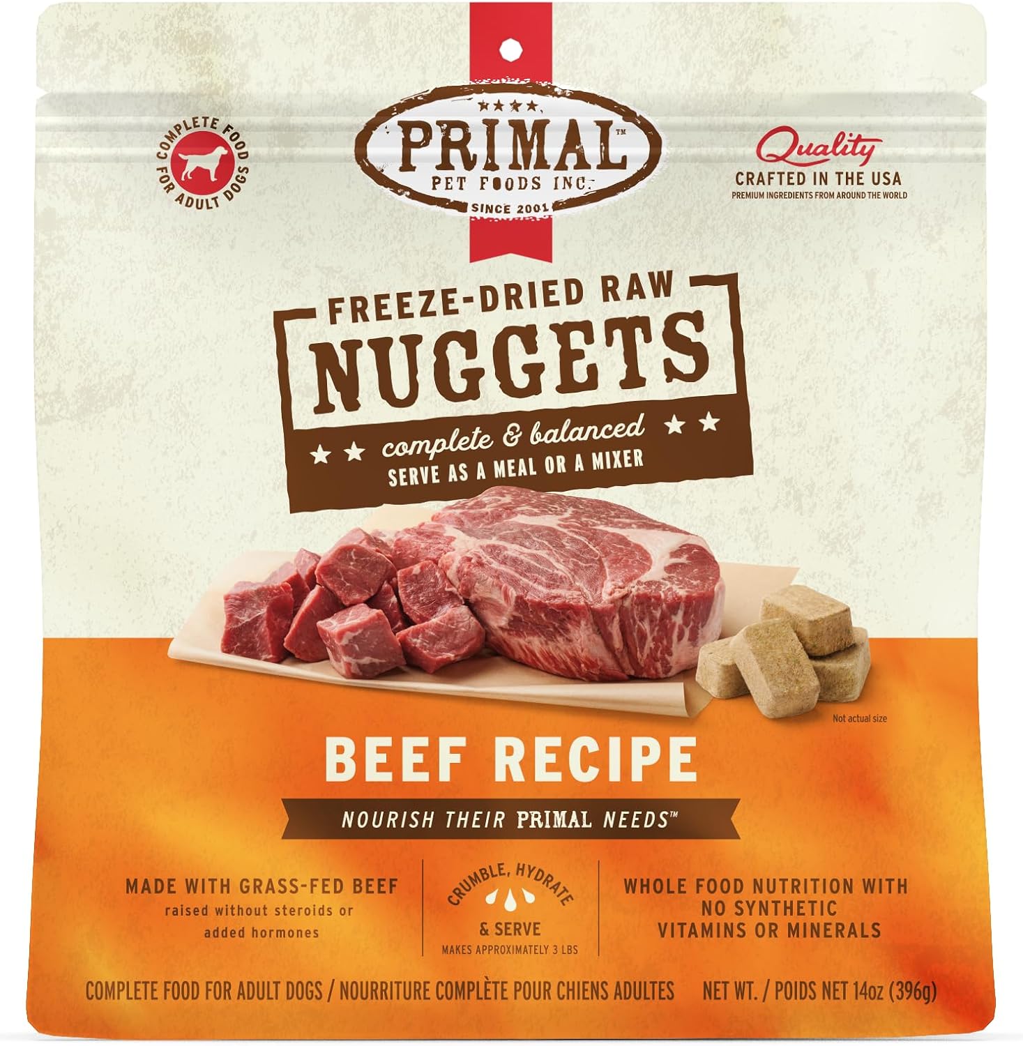 Raw Dog Food Nuggets, Beef