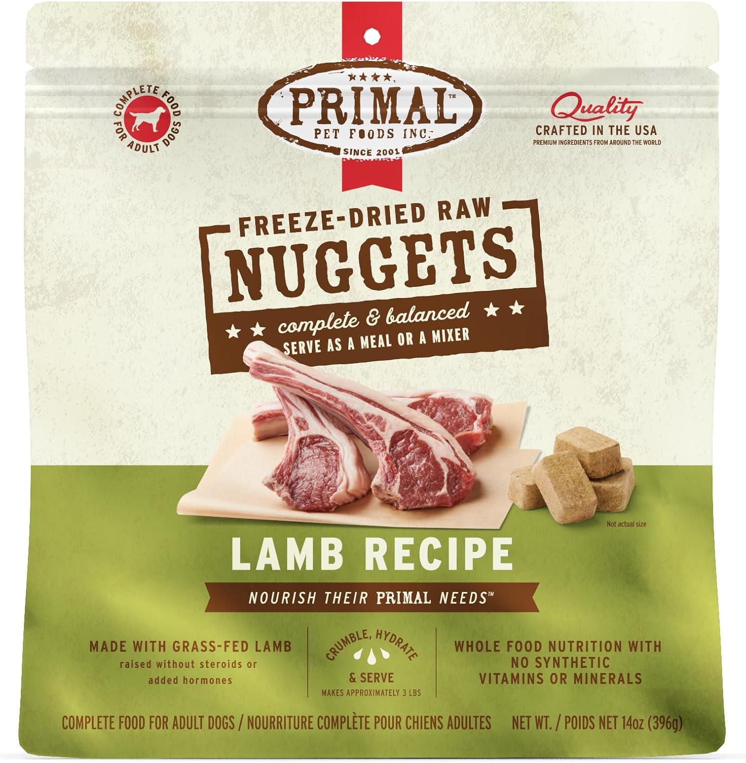 Raw Dog Food Nuggets, Lamb