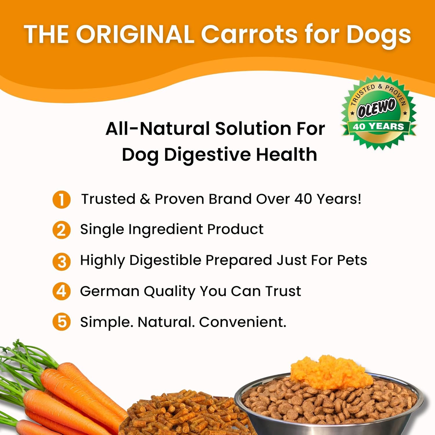 Carrots for Dogs Fiber for Perfect Poop Dehydrated Dog Food - Image 2