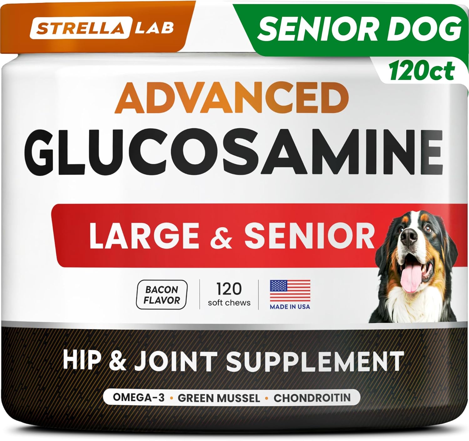 Bacon Green Lipped Mussel & Collagen 120 Chews