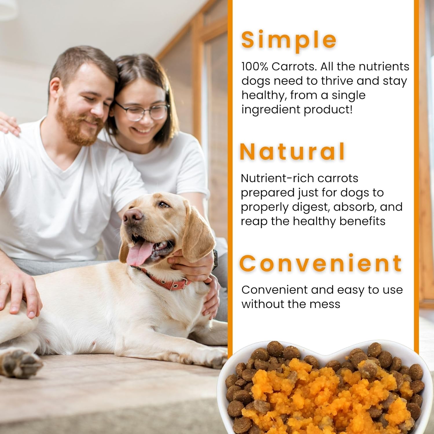 Carrots for Dogs Fiber for Perfect Poop Dehydrated Dog Food - Image 4