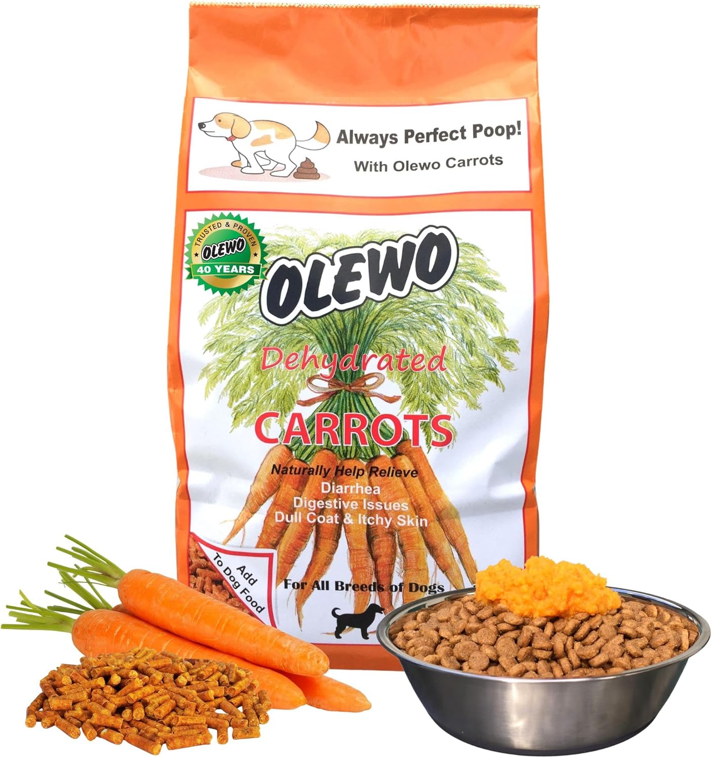 Carrots for Dogs Fiber for Perfect Poop Dehydrated Dog Food