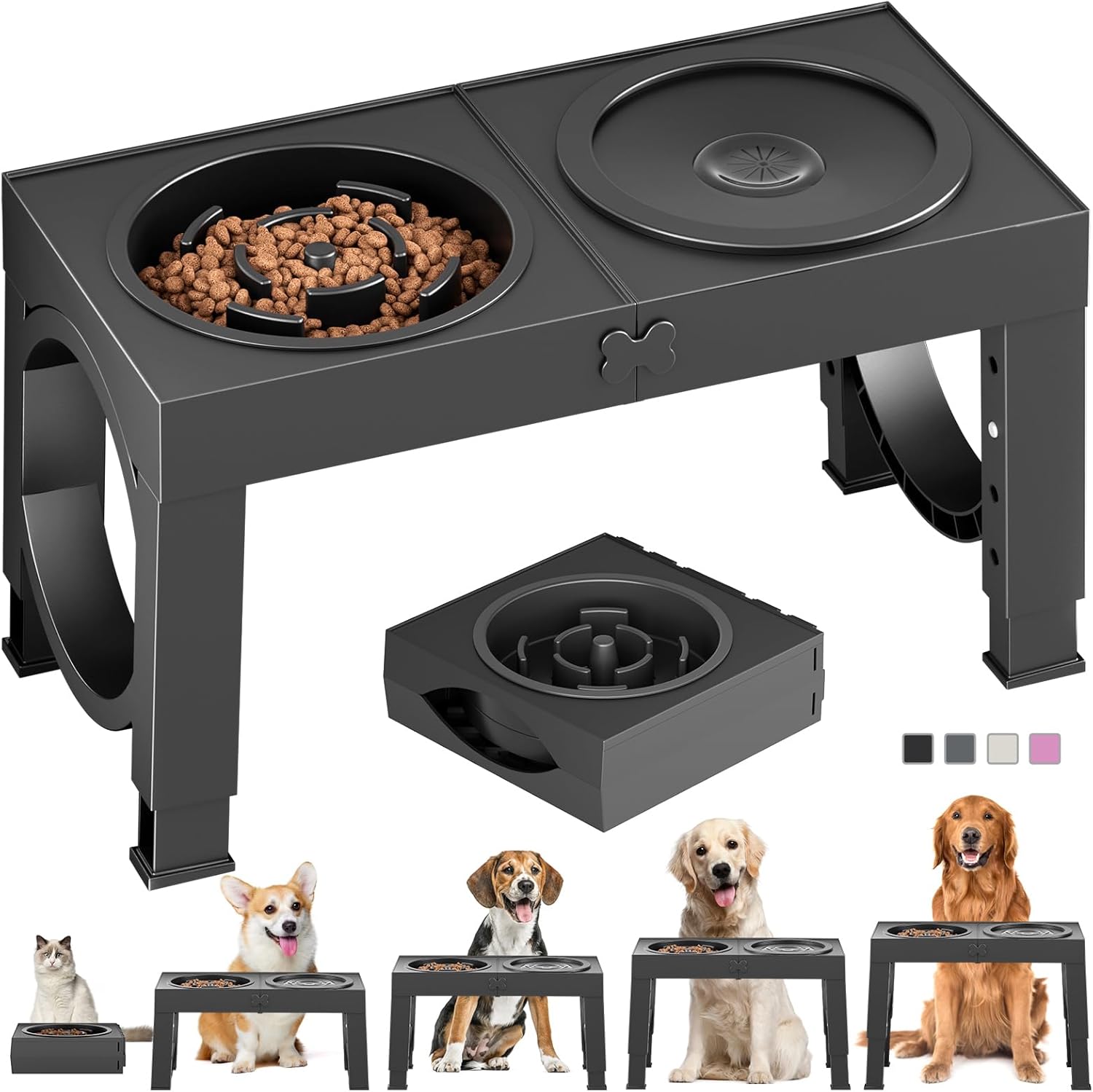 Slow Feeder Dog Bowl Elevated Food