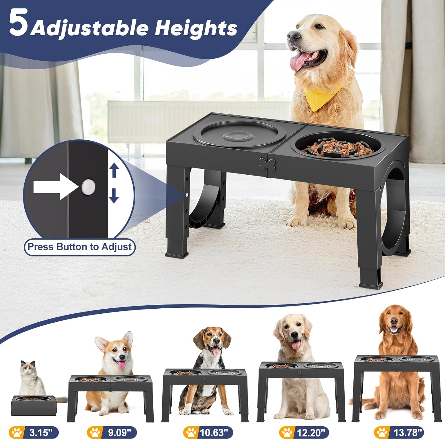 Slow Feeder Dog Bowl Elevated Food - Image 5