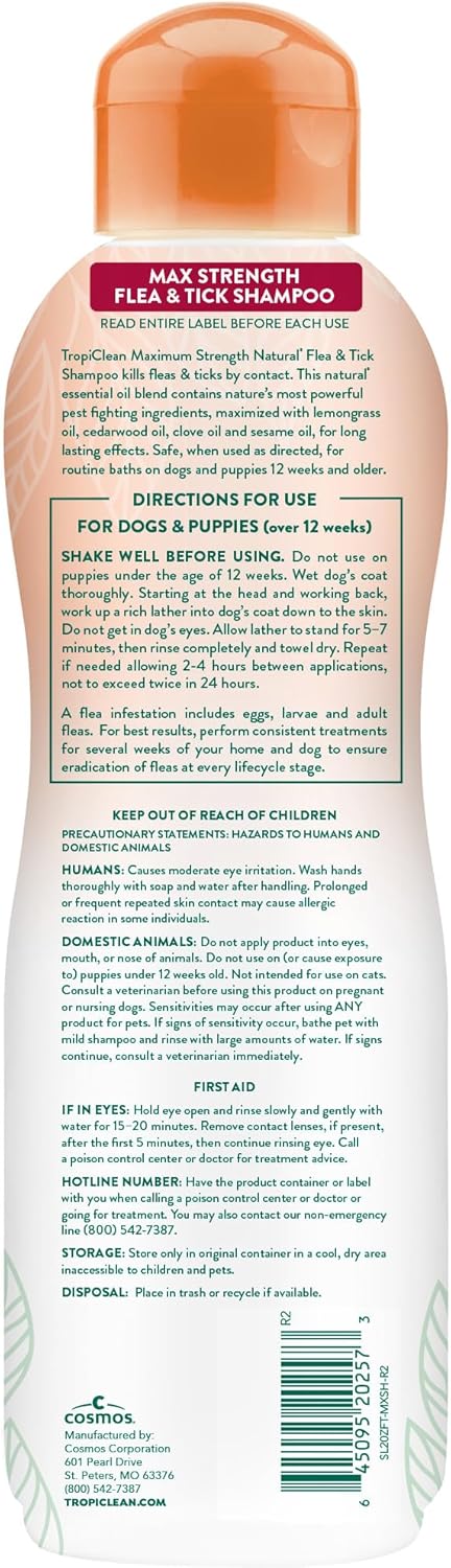 Flea and Tick Shampoo Treatment for Dogs 20oz - Image 2