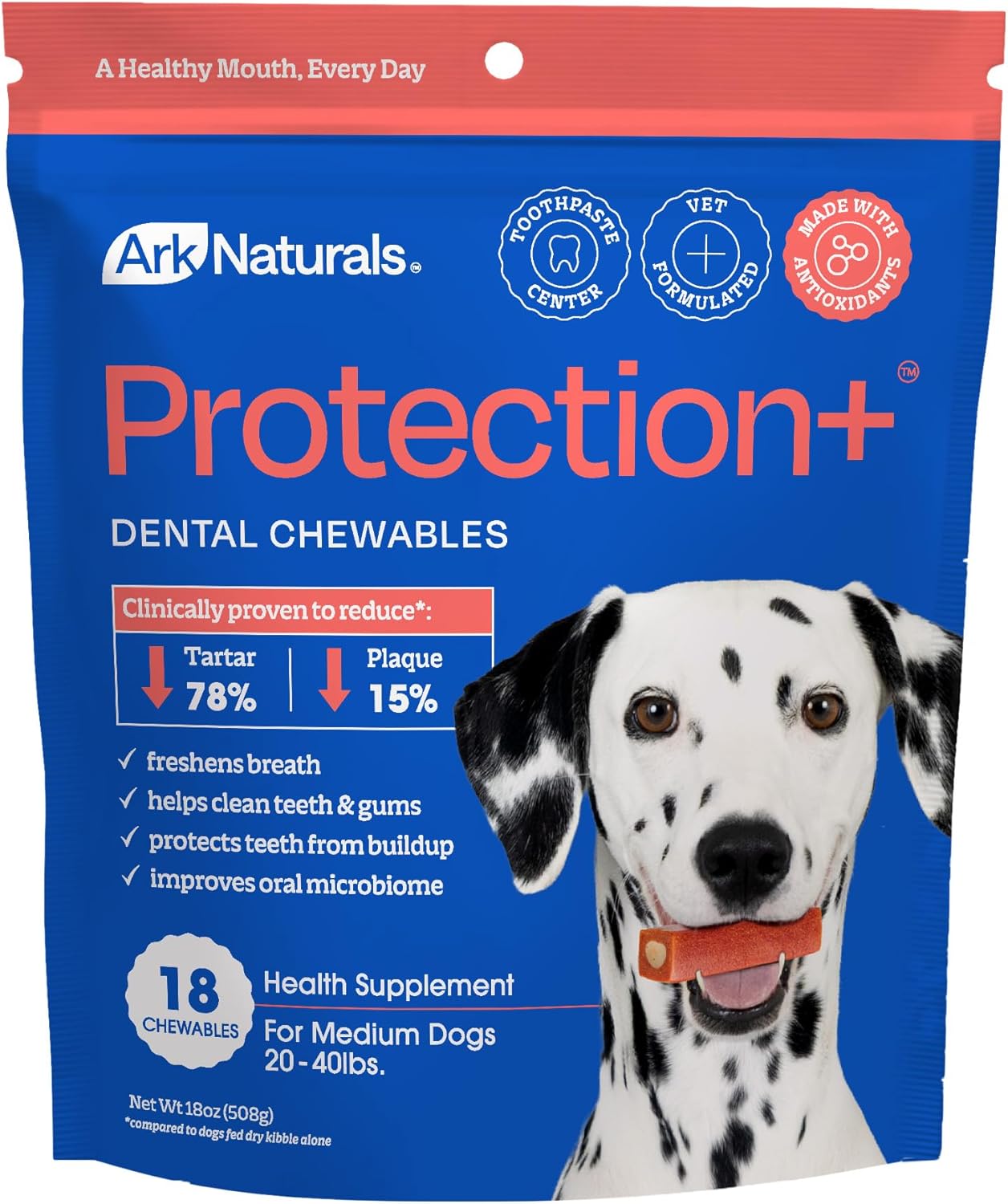 Protection Brushless Toothpaste Chews Medium Breeds (18 c t)