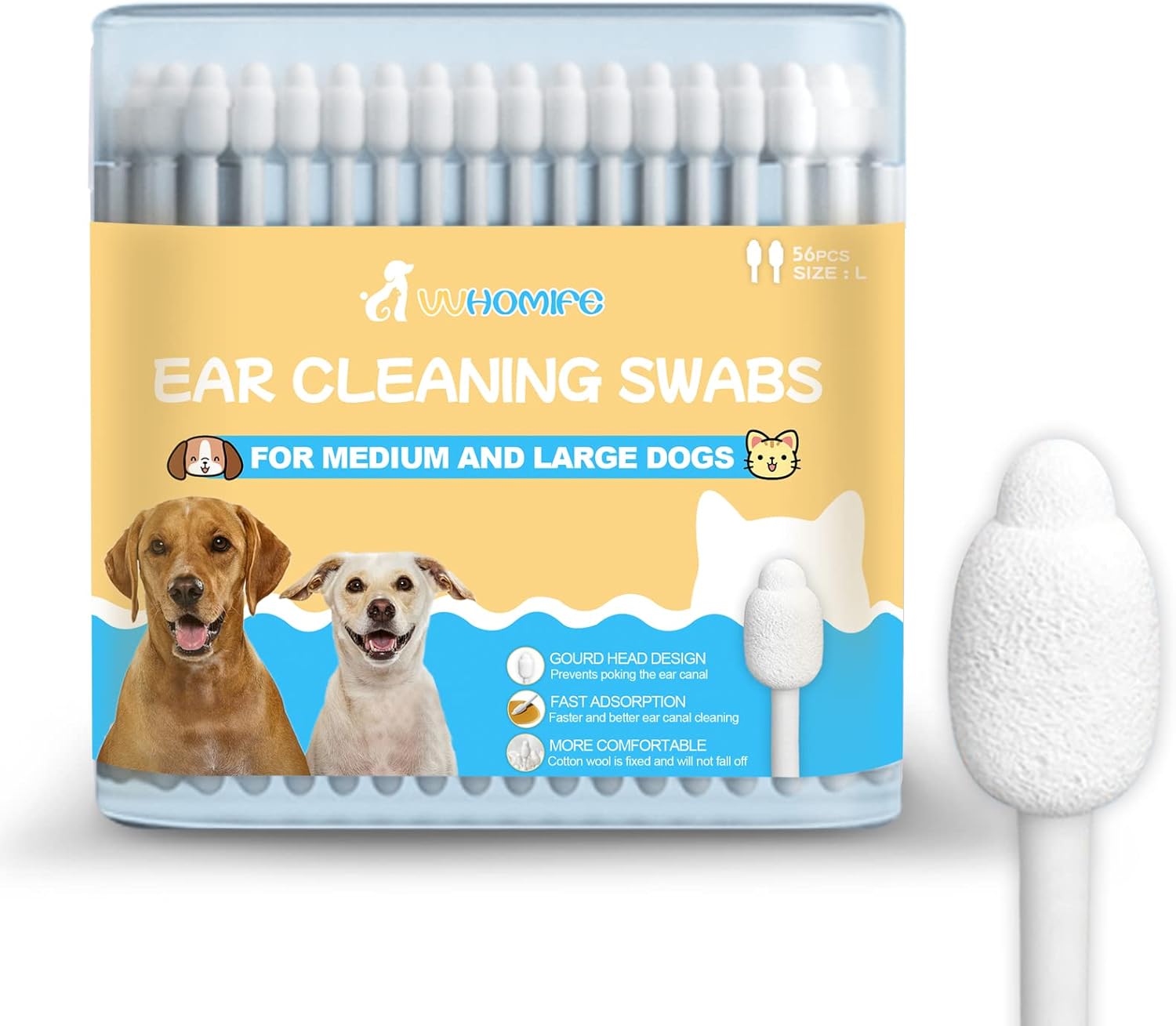 Large-Head Dog Ear Swabs